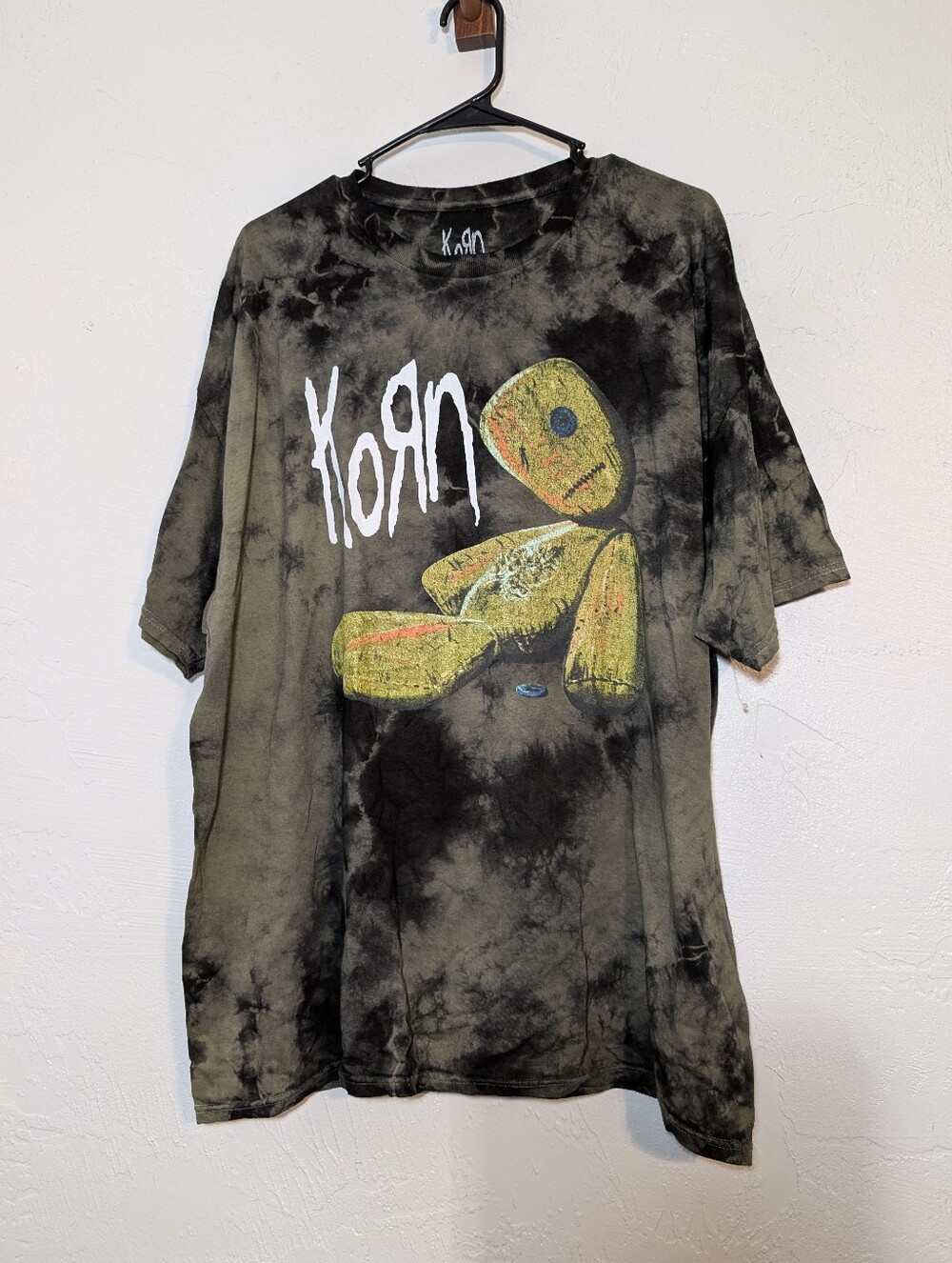 Korn Grey Tie Dye Graphic Band Tee Shirt Metal Punk Grunge Alt Streetwear